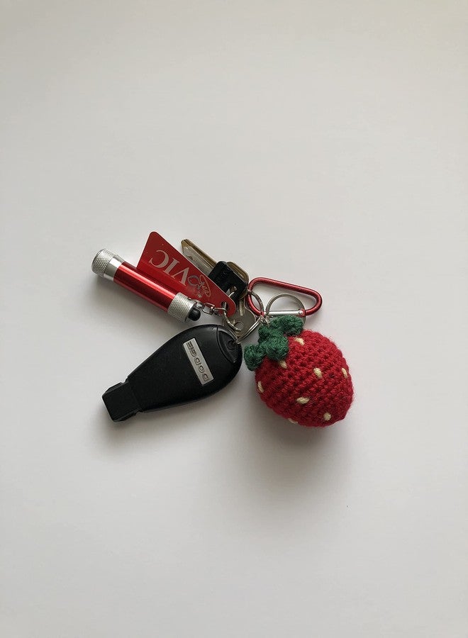 Znet3D Crochet Plush Keychain Accessory - Strawberry - Handmade Keychain Amigurumi - Image 5